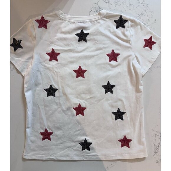 Sparkle City Bulldog Sequined Shirt UGA Bulldogs Women’s Small Patriotic - Picture 6 of 8